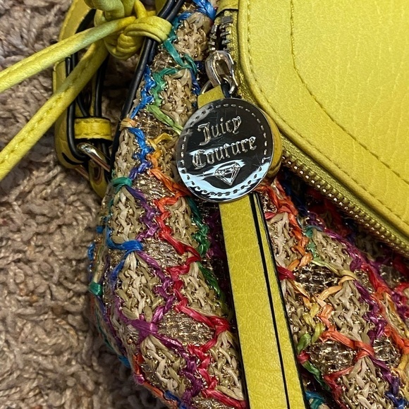 JUICY Couture Rainbow Woven Crossbody Adjustable Strap Y2K Colorful Ties - Picture 2 of 13